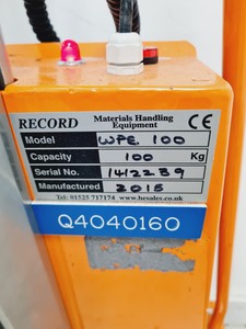 Thumbnail image of Record WPE 100 Electric Work Positioner 100kg