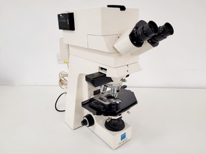 Image of Carl Zeiss Axiophot Microscope Part No. 45 18 87 w/ 5 x Zeiss Plan-NEOFLUAR