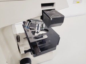 Thumbnail image of Carl Zeiss Axiophot Microscope Part No. 45 18 87 w/  5 x Zeiss Plan-NEOFLUAR