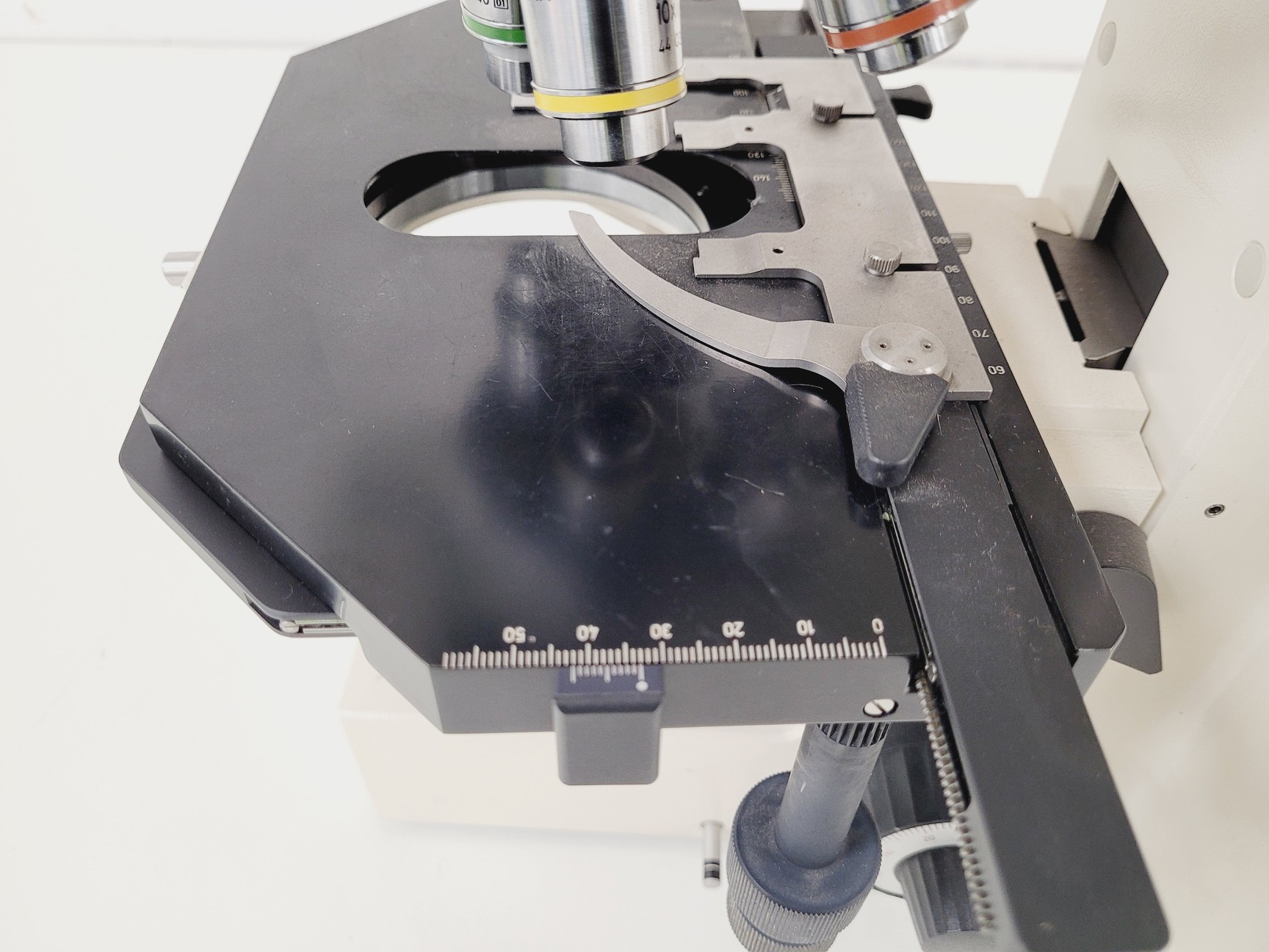 Image of Carl Zeiss Axiophot Microscope Part No. 45 18 87 w/  5 x Zeiss Plan-NEOFLUAR