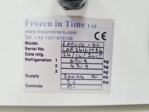 Thumbnail image of LTE Frozen In Time Lyotrap Lablyo -80 Freeze Dryer Lab