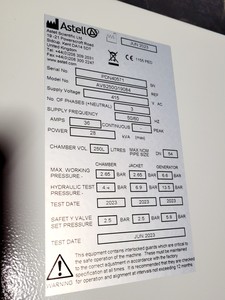 Thumbnail image of Astell Model AVS250G Autoclave Lab