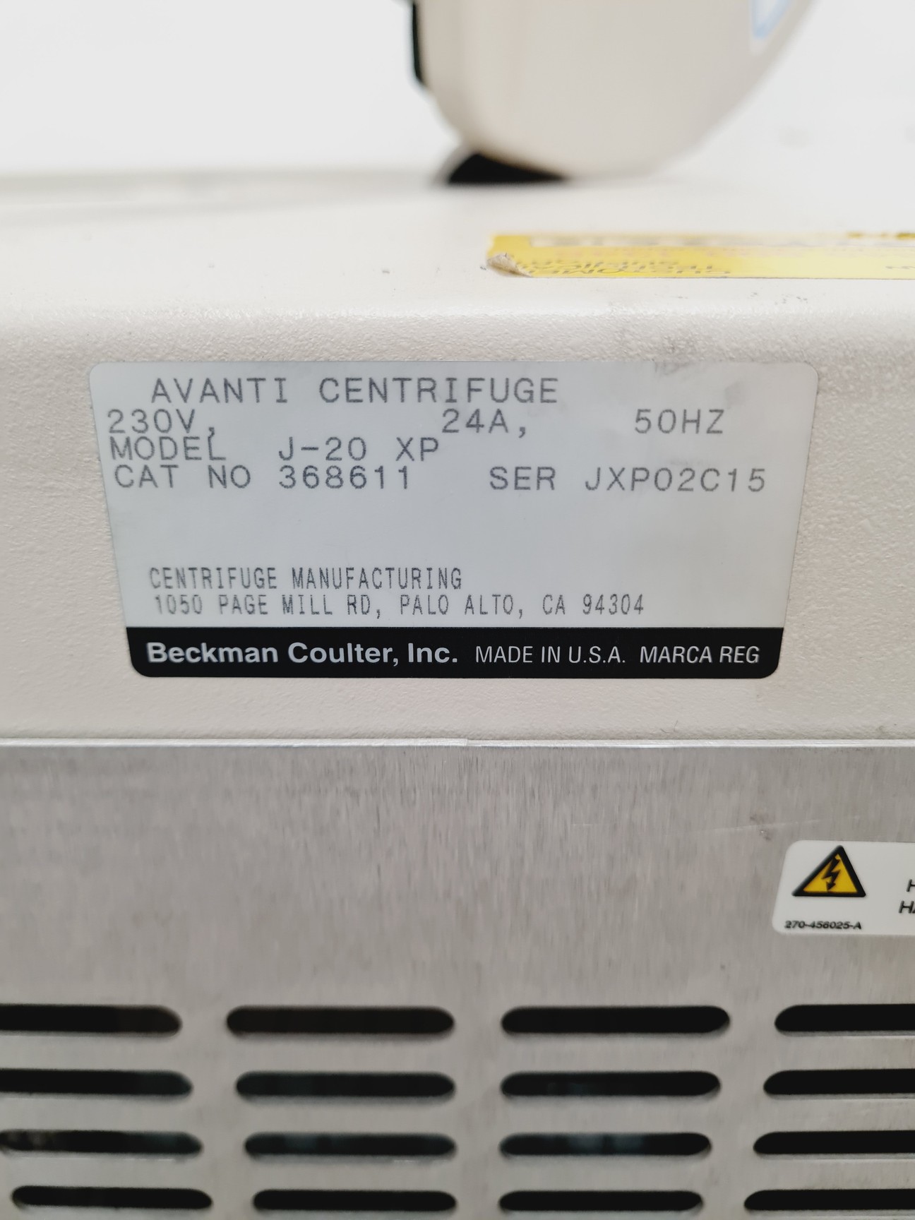 Image of Beckman Coulter Avanti J-20 XP Floor Standing Centrifuge Lab