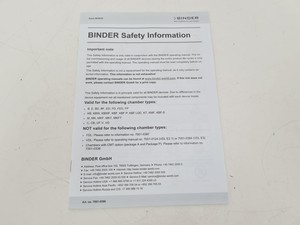 Thumbnail image of Binder KBF P 240 Constant Climate Chamber Spares/Repair Lab Spares/Repairs