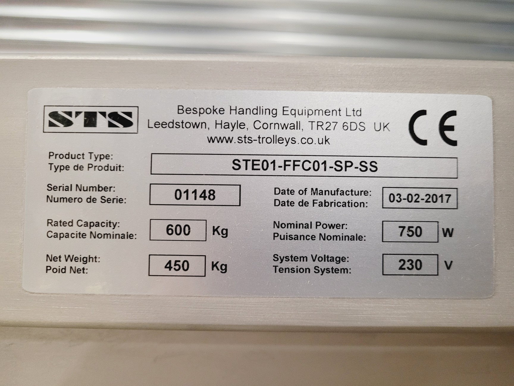 Image of STS Bin Lift System STE01-FFC01-SP-SS Electric & Hydraulic Tipping Station
