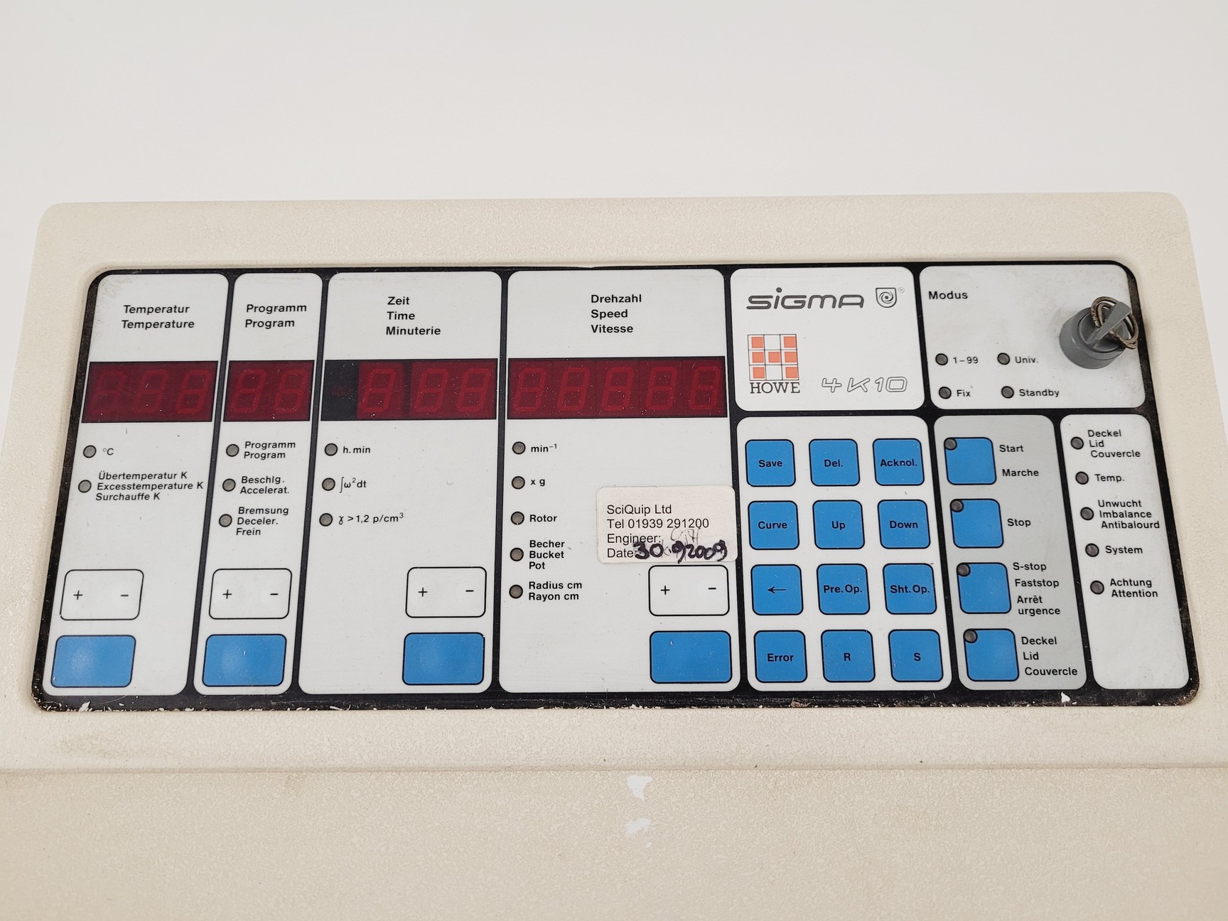 Image of Sigma 4K10 Refrigerated Centrifuge w/ Sigma 1140 Rotor Spares/Repair Lab