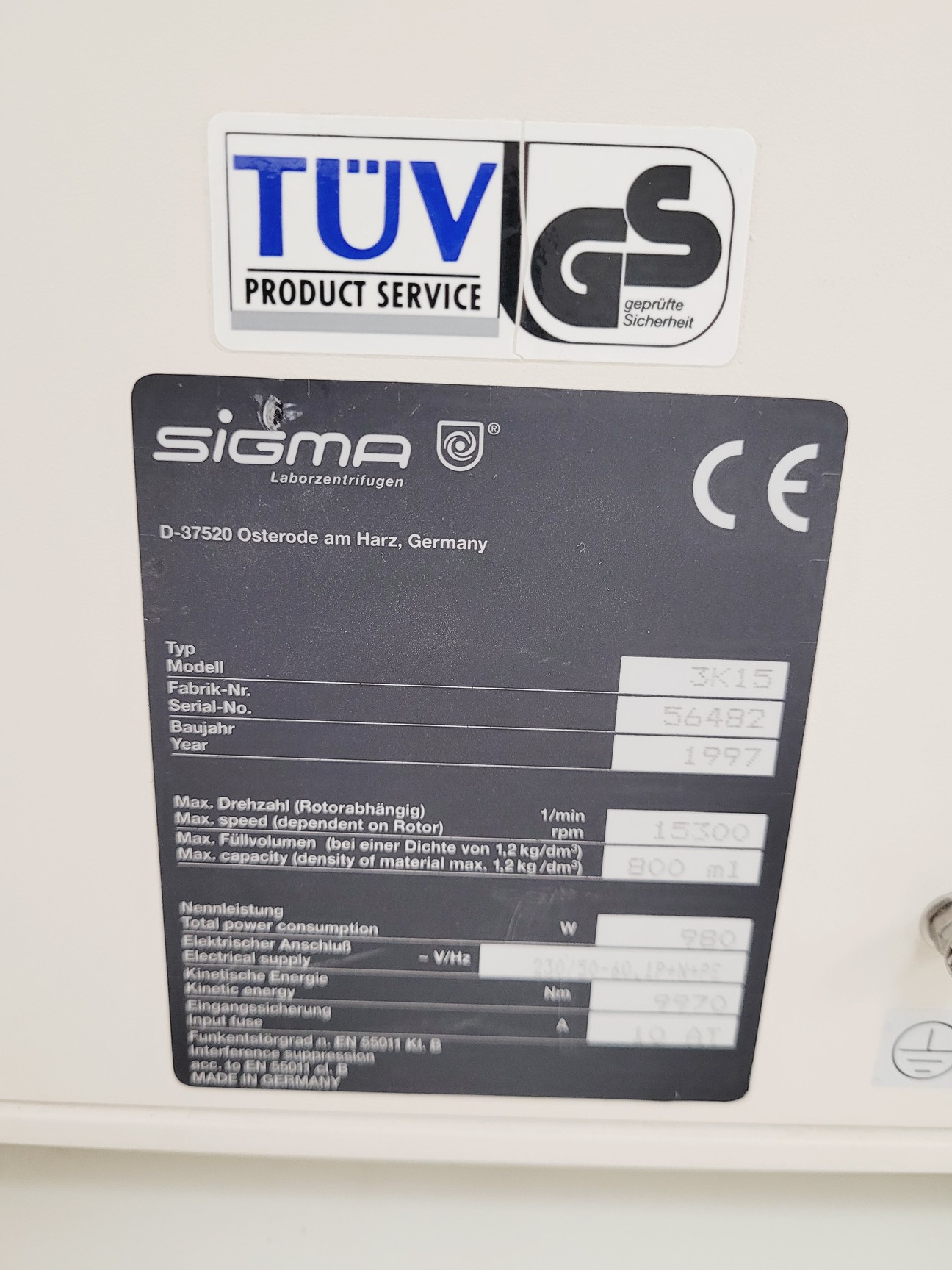 Image of Sigma 3K15 Benchtop Centrifuge Spares/Repair Lab