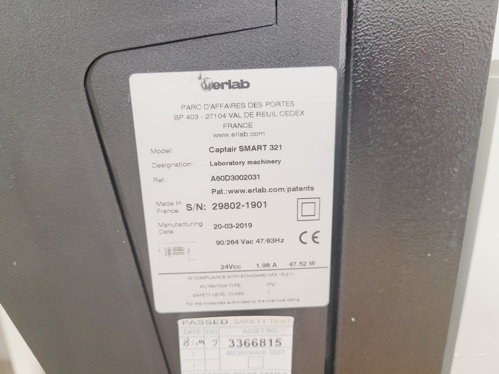 Image of Captair 321 Smart Fume Hood Spares/Repair Lab