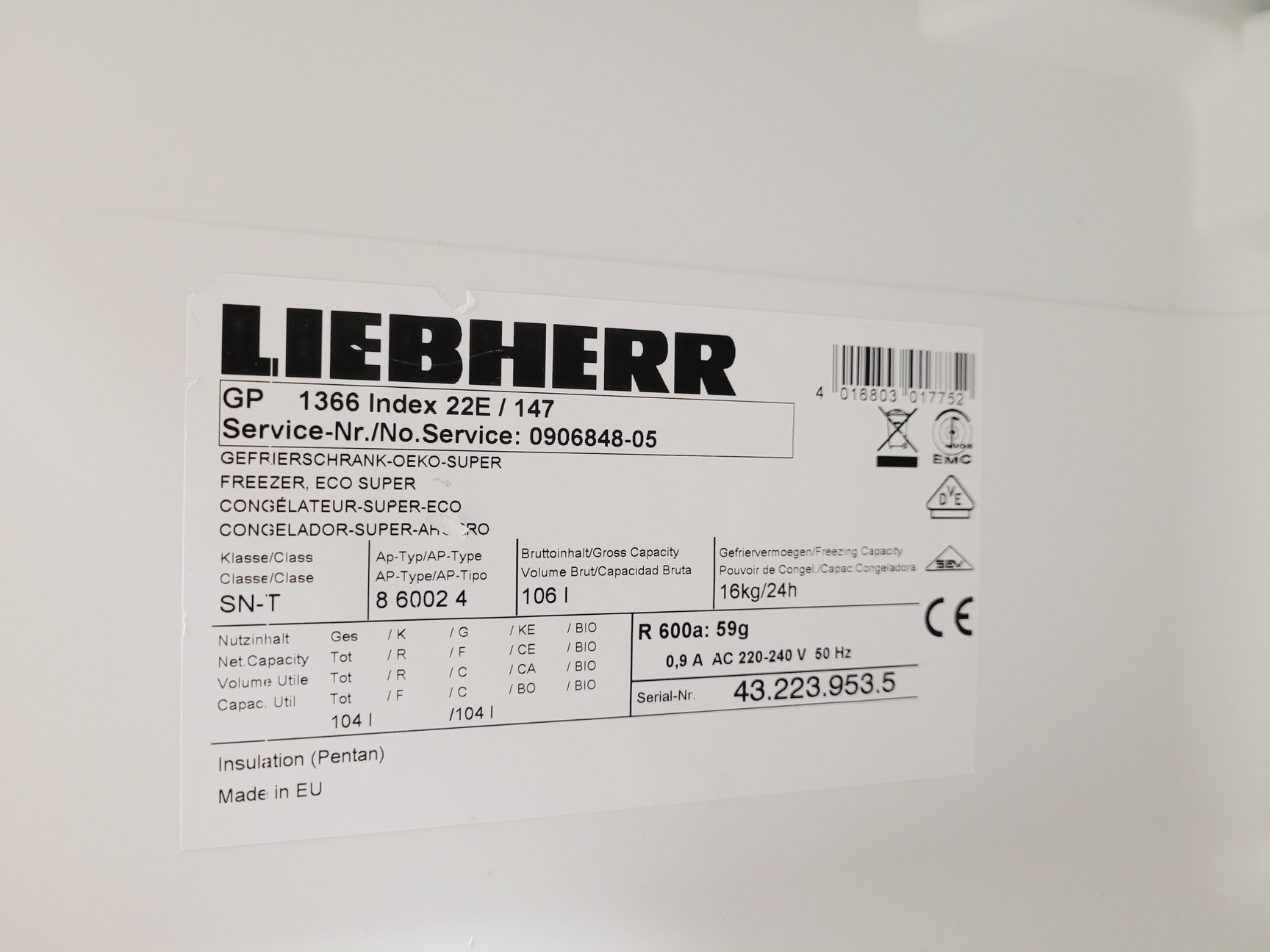 Image of Liebherr Premium 1366 Freezer Spares/Repair - Faulty Display Lab