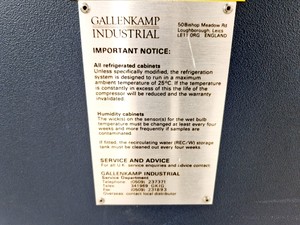 Thumbnail image of Gallenkamp Industrial BR185H C RO Environmental Chamber Spares/Repair Lab