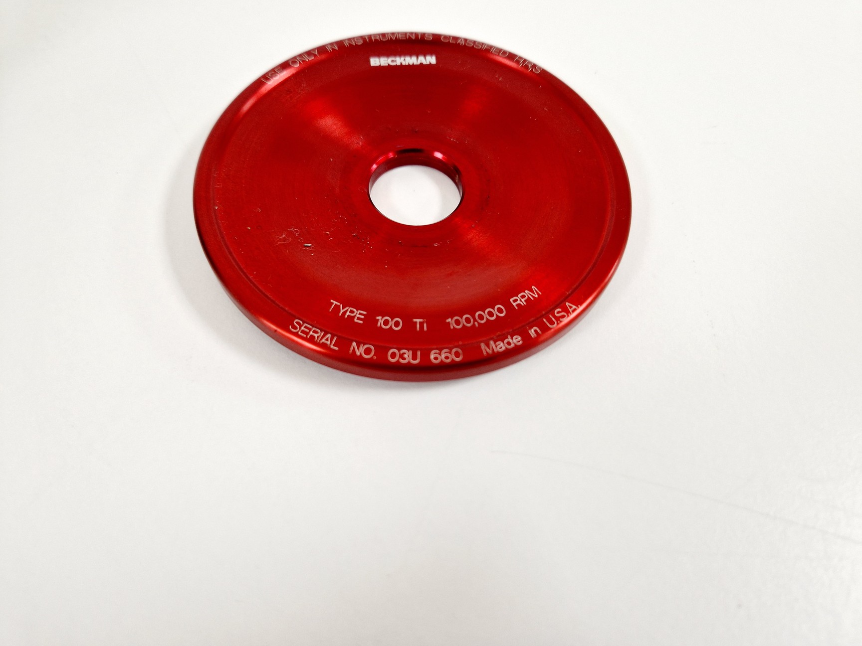 Image of Beckman Type 100 TI Rotor- 100,000RPM Lab