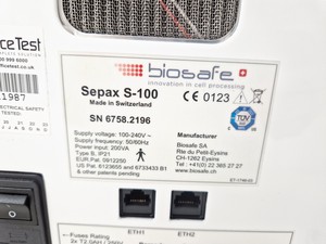 Thumbnail image of Biosafe Sepax S-100 Cell Separation System Lab