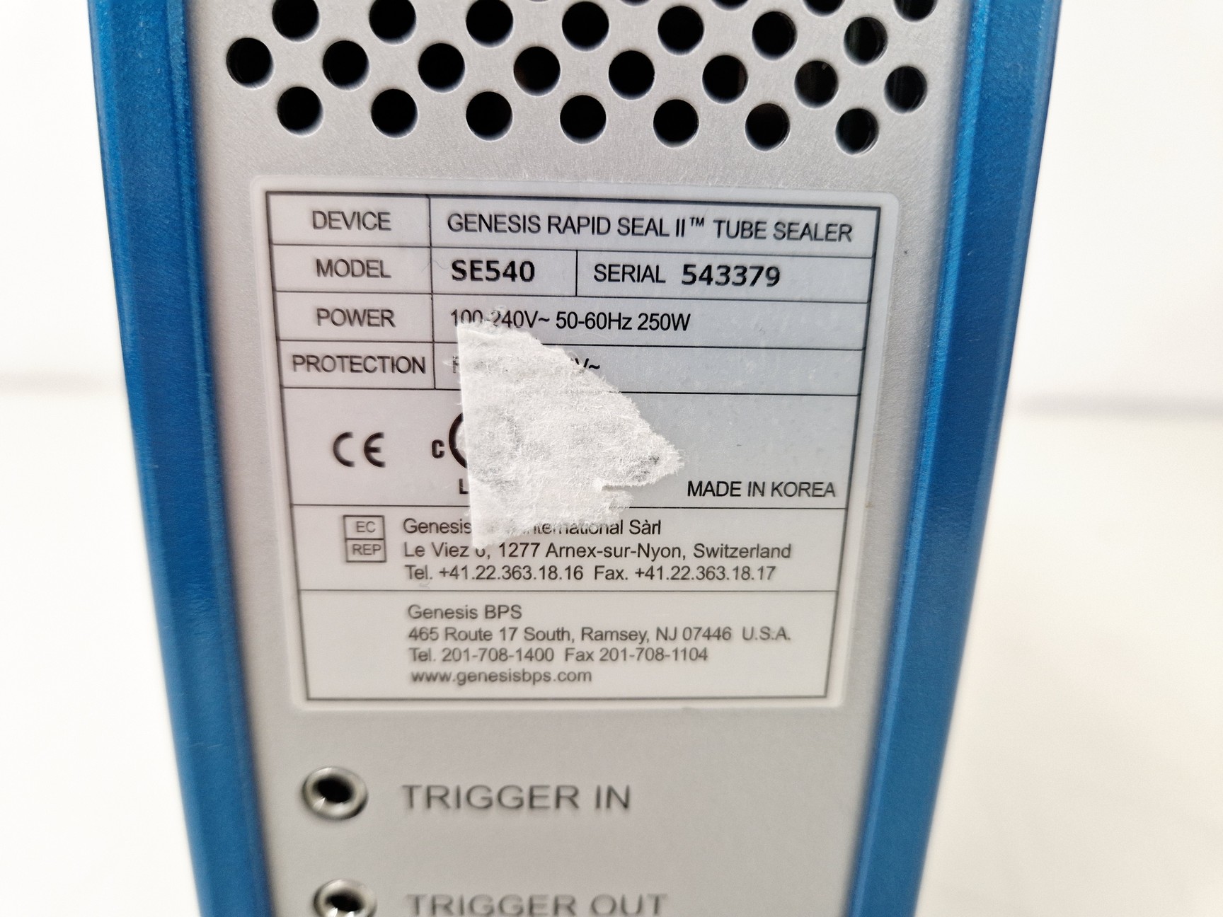 Image of Genesis Model BPS Rapid Seal II SE540 Lab