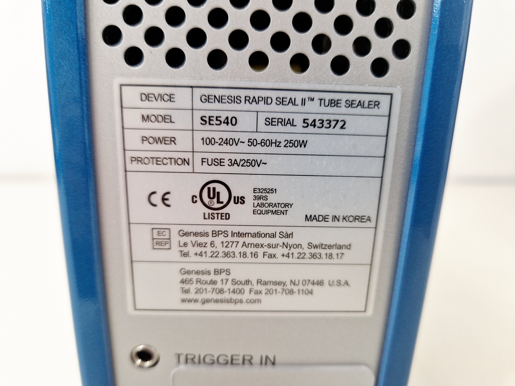 Image of Genesis Model BPS Rapid Seal II SE540 Lab