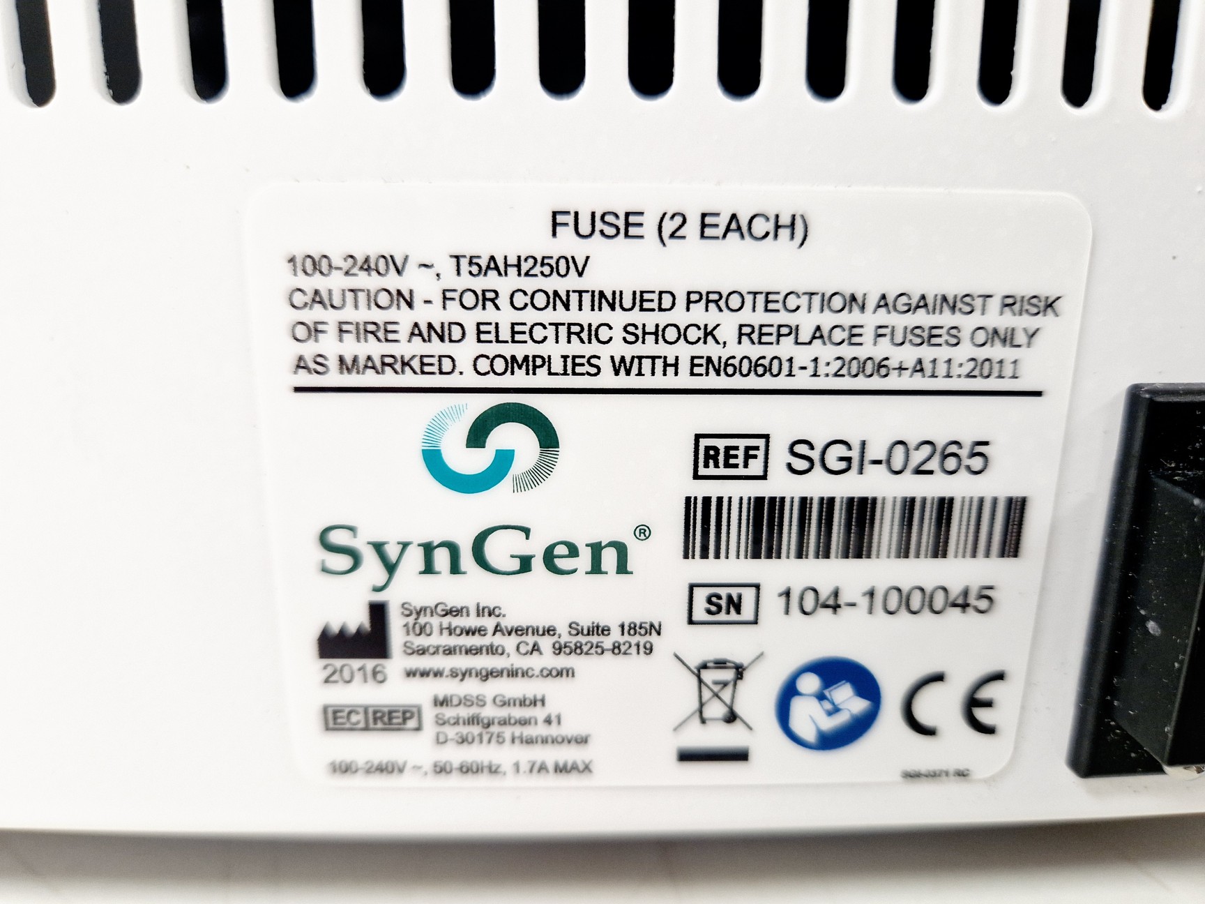 Image of SynGen CryoPro Workstation Spares/Repair Lab