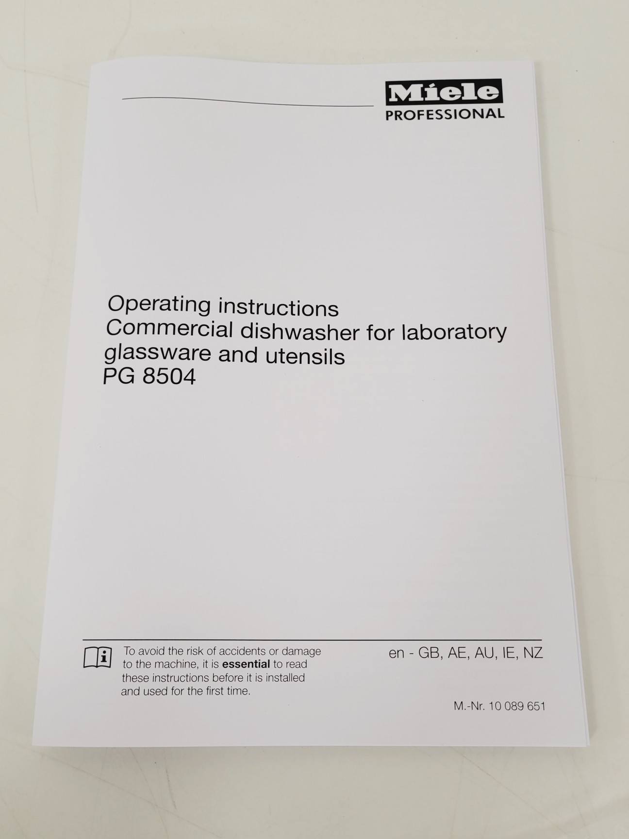 Image of Miele Laboratory Dishwasher Type - GG05  Model - PG8504 Lab