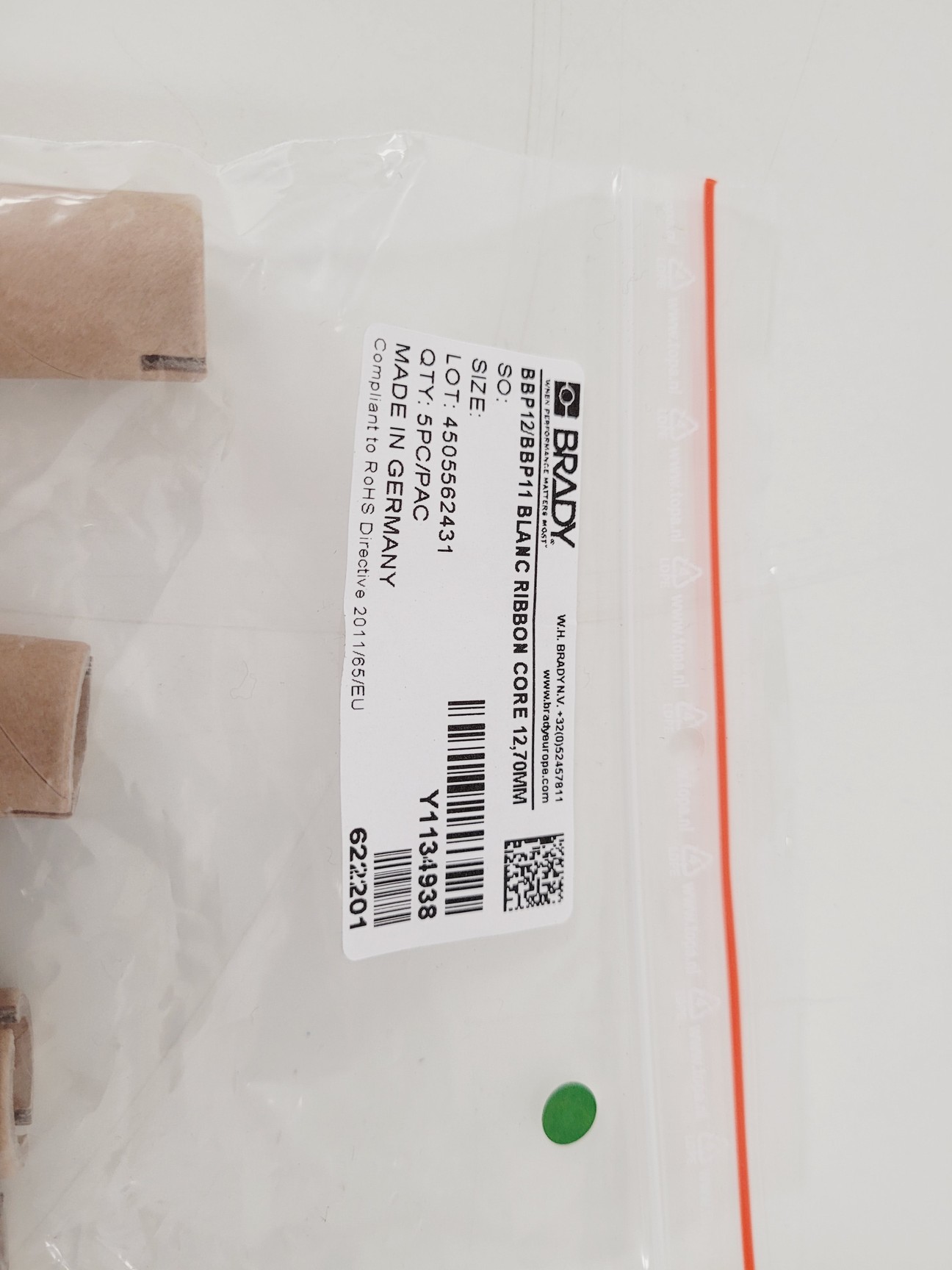 Image of Brady Type BBP12 Thermal Transfer Printer w/ Labels & Ribbons