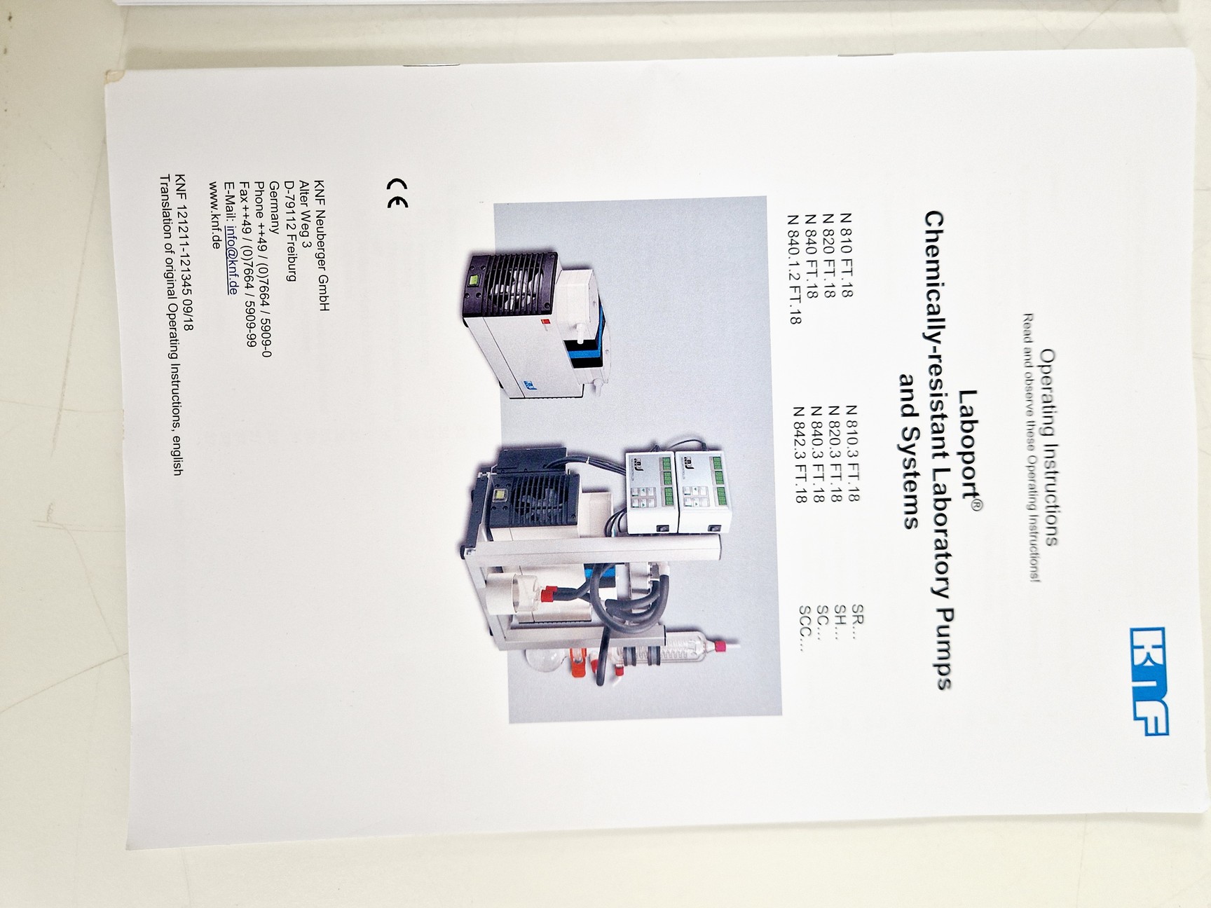 Image of KNF Neuberger Laboport N840 3FT.40.18 Diaphragm Vacuum Pump