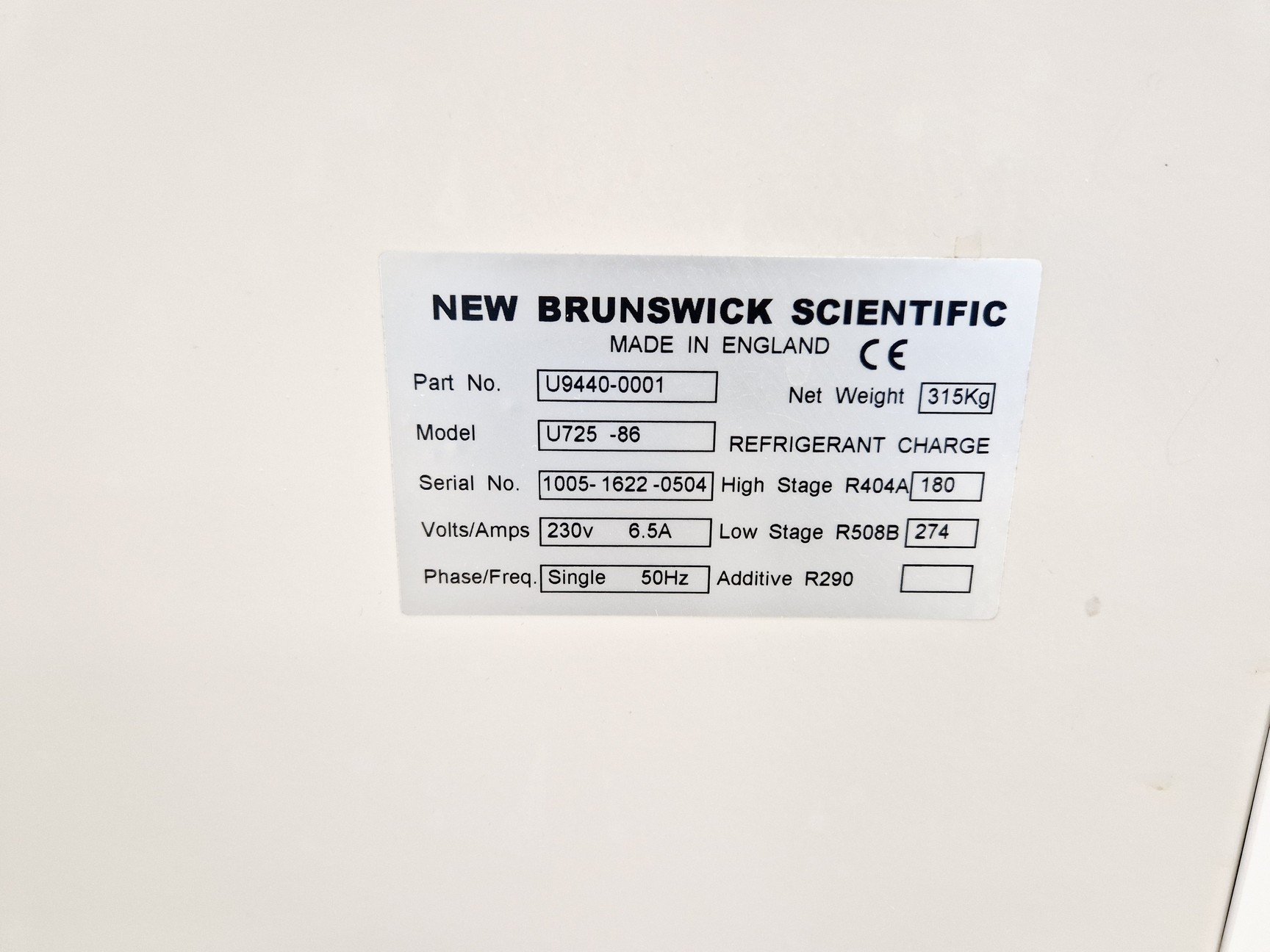 Image of New Brunswick Scientific ULT Freezer Model - U725 -86 Lab
