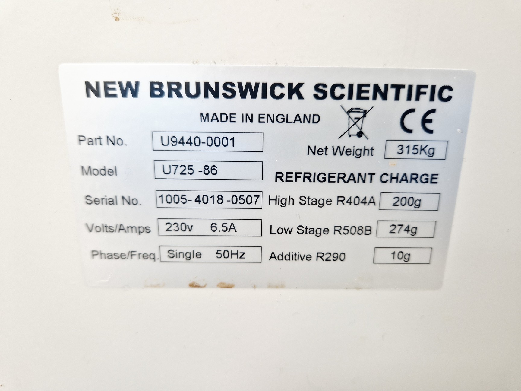 Image of New Brunswick Scientific ULT Freezer Model-U725 -86 Lab