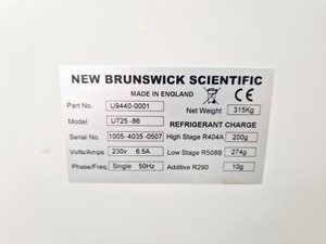 Thumbnail image of New Brunswick Scientific ULT Freezer Model-U725 -86 Spares/Repair Lab