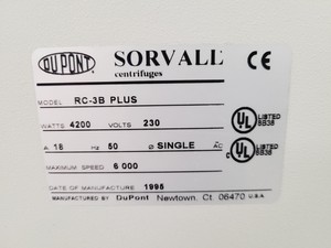 Thumbnail image of Sorvall RC-3B Plus Floor Standing Centrifuge - Spares/Repair Lab