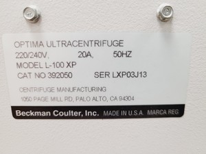 Thumbnail image of Beckman Coulter Optima L-100 XP Ultracentrifuge