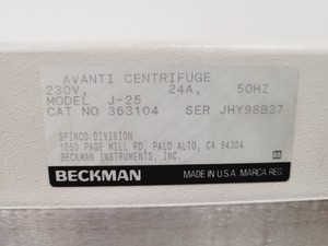 Thumbnail image of Beckman Avanti J-25 Floor Standing Centrifuge Lab