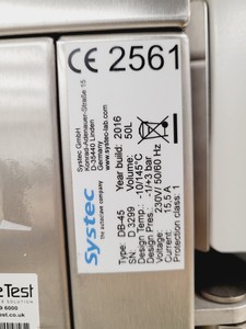 Thumbnail image of Systec DB-45 Autoclave Spares/Repair Lab