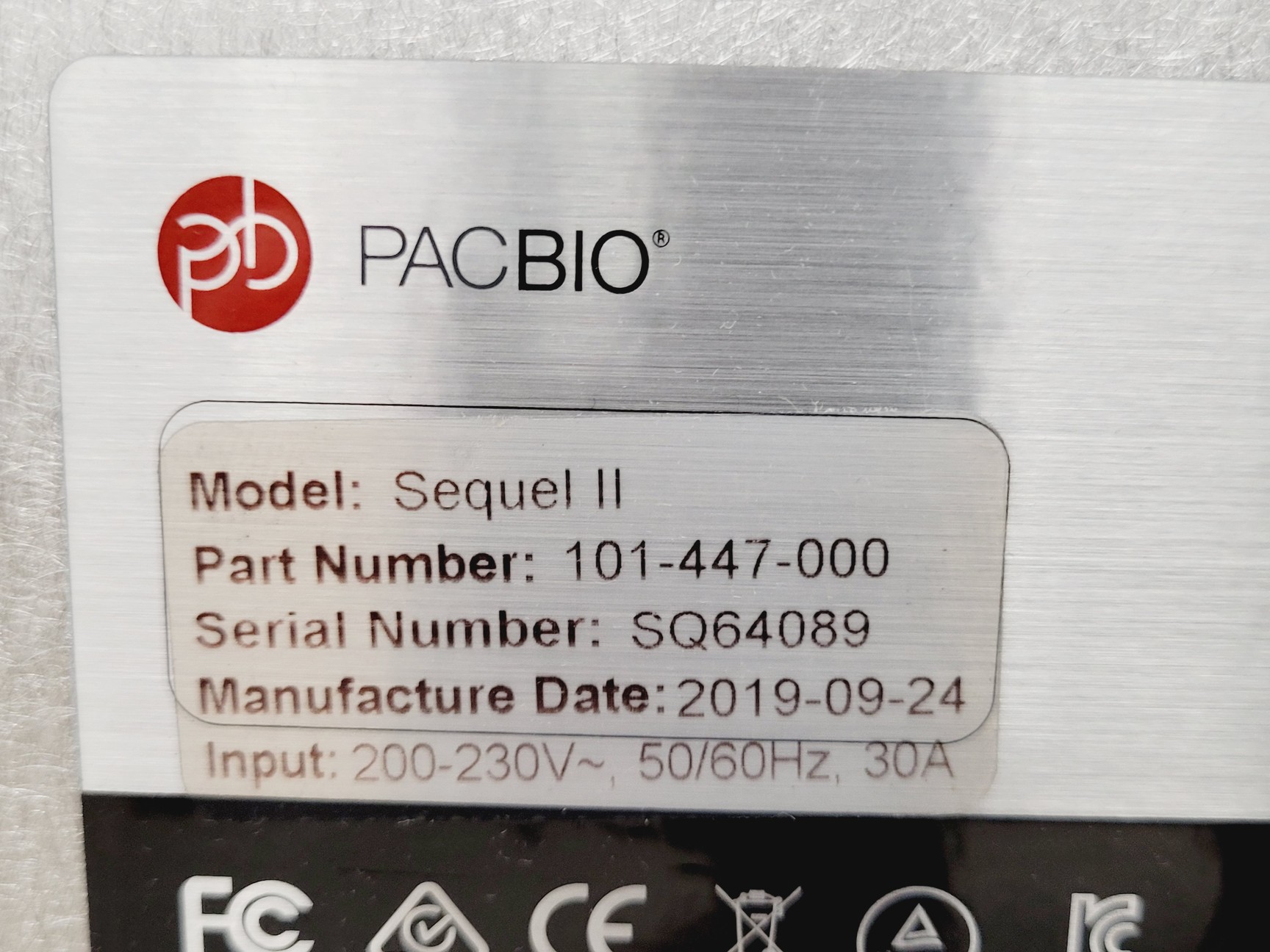 Image of PacBio Model Sequel II IIe Next Generation Sequencing (NGS) System Lab