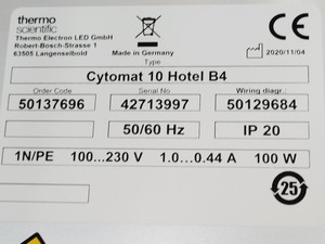 Thumbnail image of Thermo Scientific Model No. Cytomat 10 Microplate Hotel B4 Lab