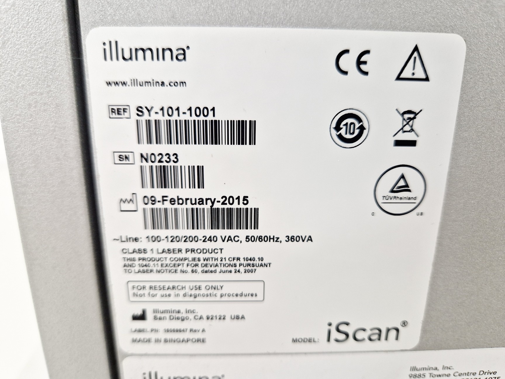 Image of Illumina iScan SY-101-1001 Array Scanner with Newport Isolation System 