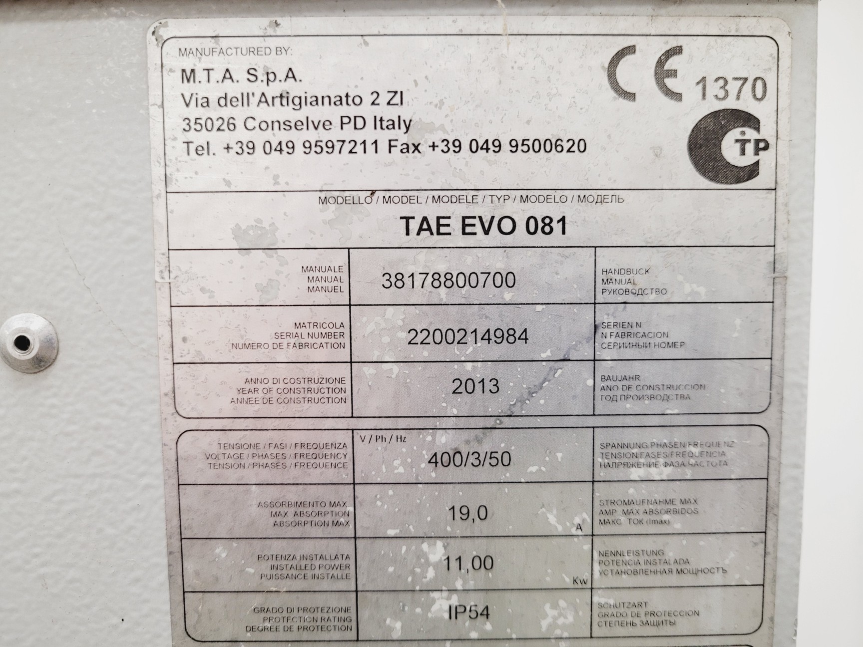 Image of ICS Industrial Cooling TAE evo 081 Chiller
