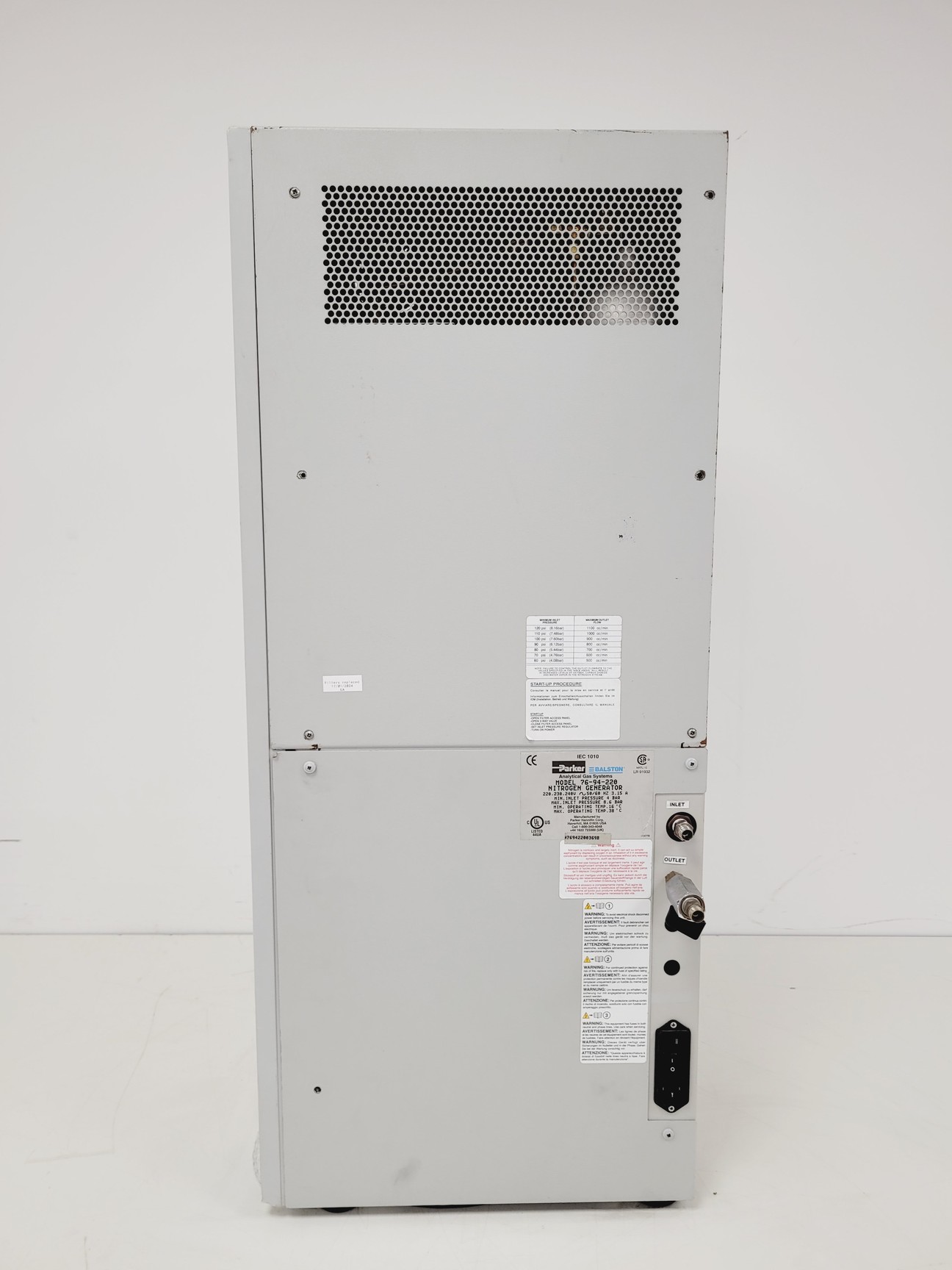 Image of Whatman/Parker Balston UHP Nitrogen Generator Model 76-94-220