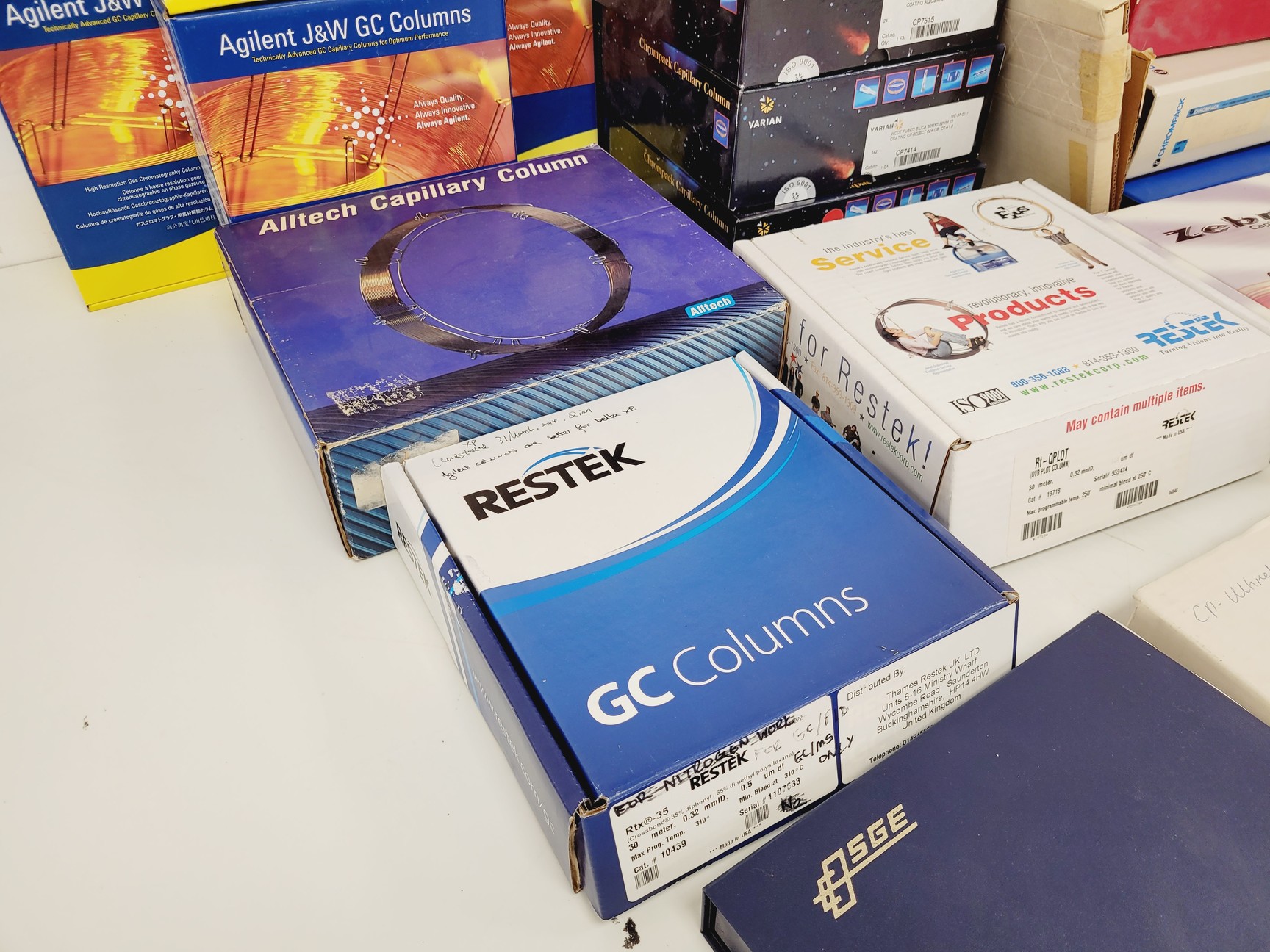 Image of Job Lot 43 x Various GC Columns Mixed Brands Varian, Agilent, Chrompack