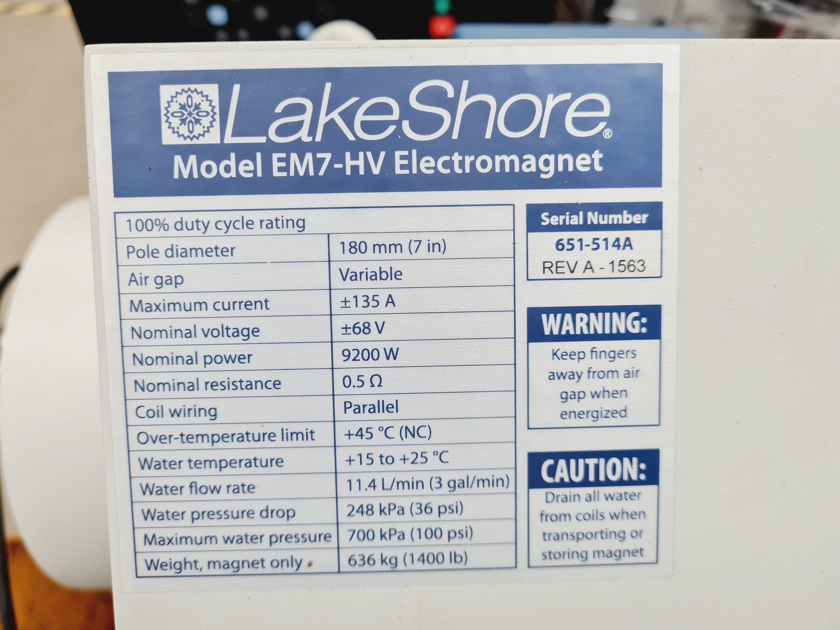 Image of LakeShore Cryotonics EM7-HV Electromagnet W/ Control Unit