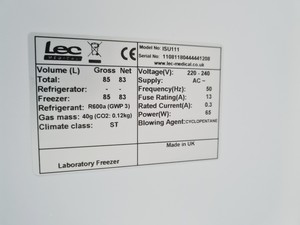 Thumbnail image of LEC+ Laboratory Medical Freezer ISU1111 Lab