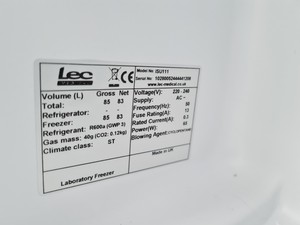 Thumbnail image of LEC+ Model No. ISU1111 Laboratory Medical Freezer Lab