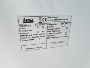 Thumbnail image of LEC+ ISU1111 Medical Freezer Lab