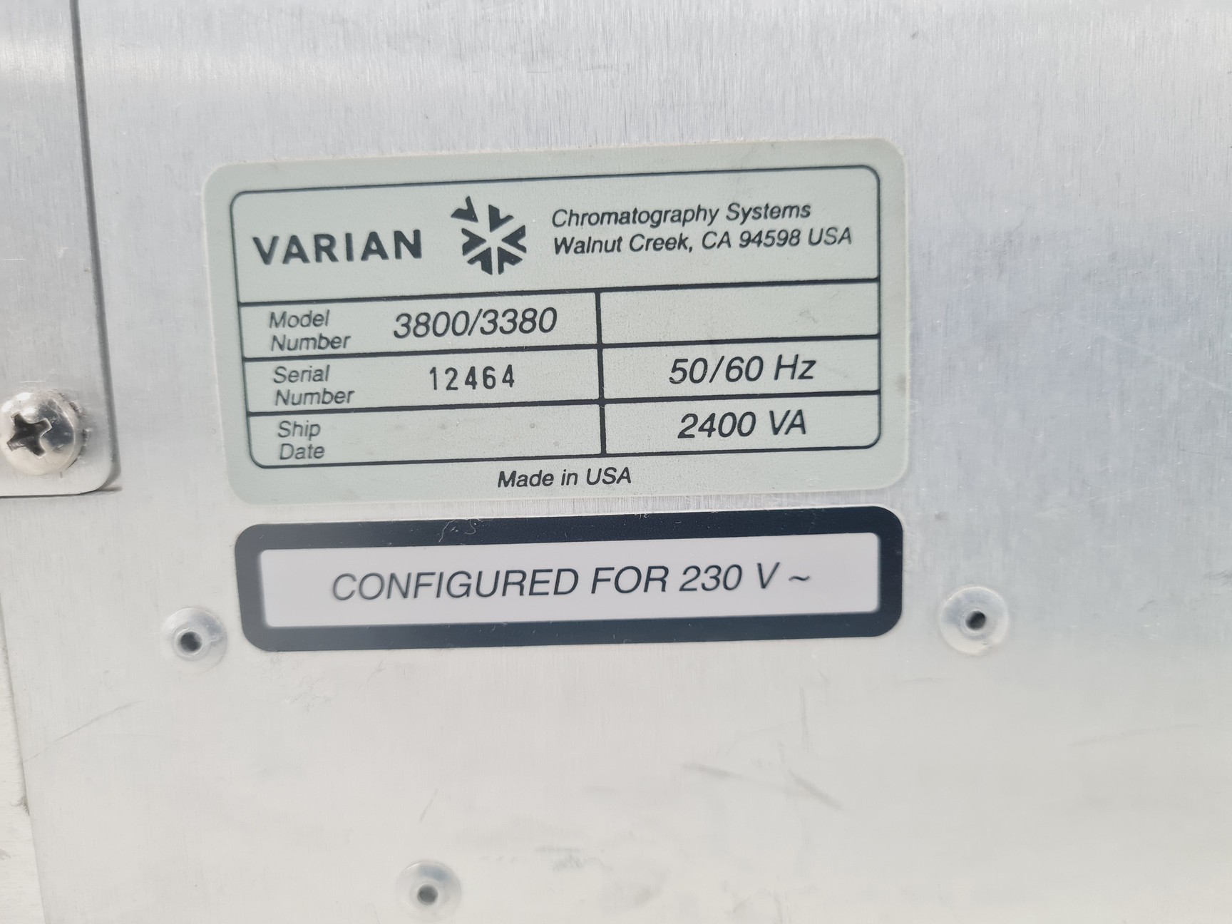 Varian 4000 GC/MS Gas Chromatograph 3800/3380 Lab