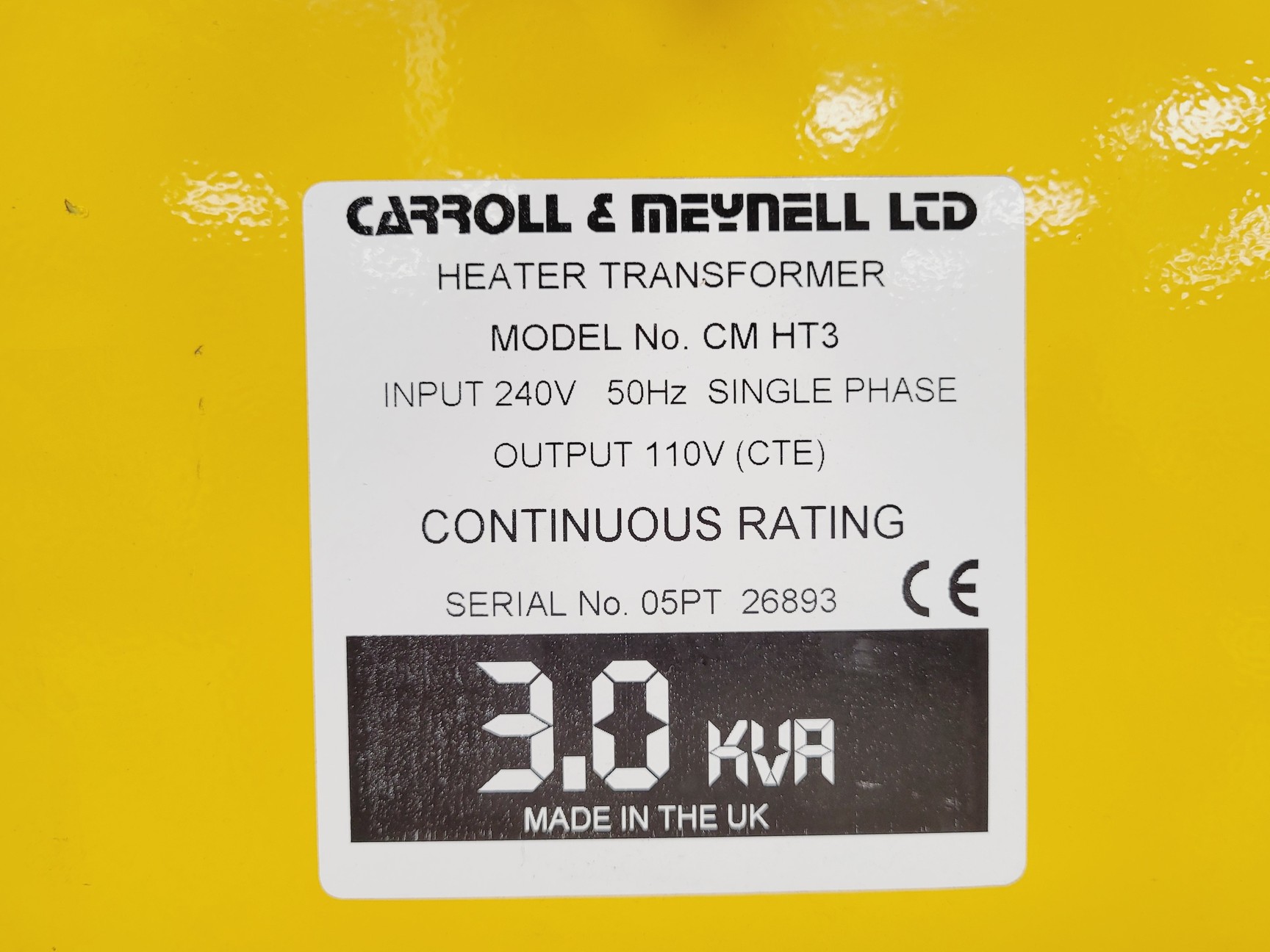 Image of Carroll & Meynell Ltd CM HT3 Heater Transformer