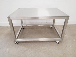 Thumbnail image of Stainless Steel Table on Castors 120x85x72cm (LxWxH)