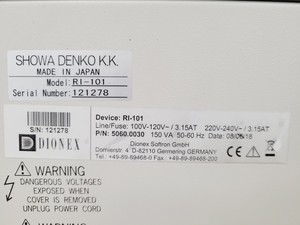 Thumbnail image of Dionex Shodex RI-101 Detector HPLC Chromatography Lab
