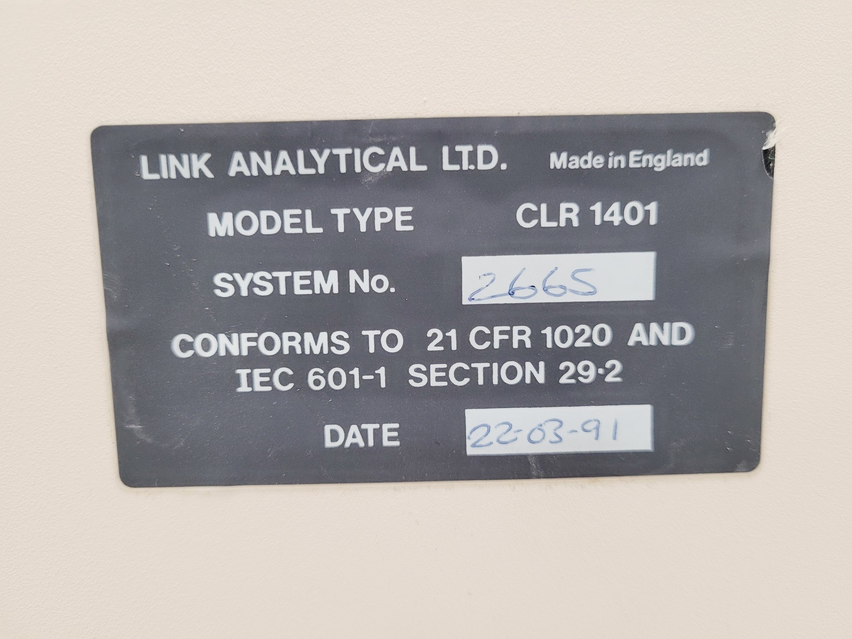 Image of Link Analytical eXL Model 1100-012 X-Ray Imaging & Analysis System Spares/Repair