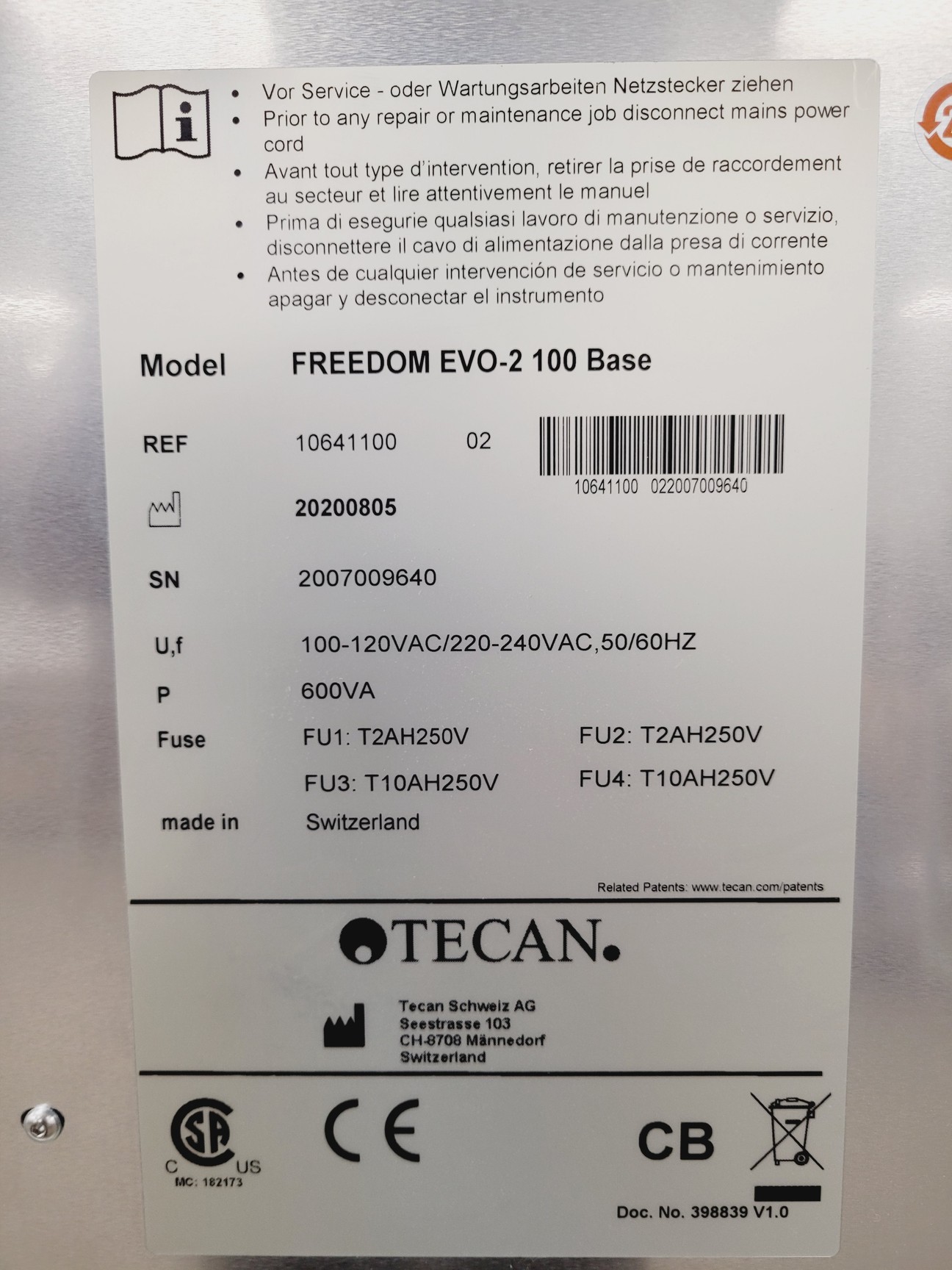 Image of Tecan Freedom EVO-2 100  Liquid Handling System with LiHa Arm, Software Lab