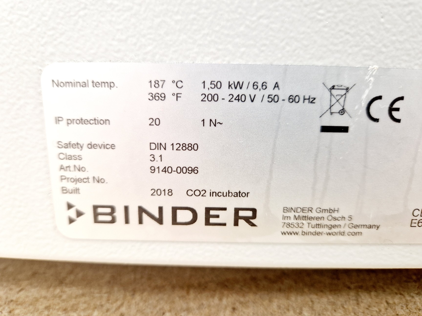 Image of Binder CB 220 CO2 Laboratory Incubator Lab