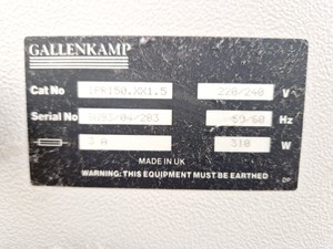 Thumbnail image of Gallenkamp IPR150.XX1.5 Laboratory Incubator Spares/Repair Lab