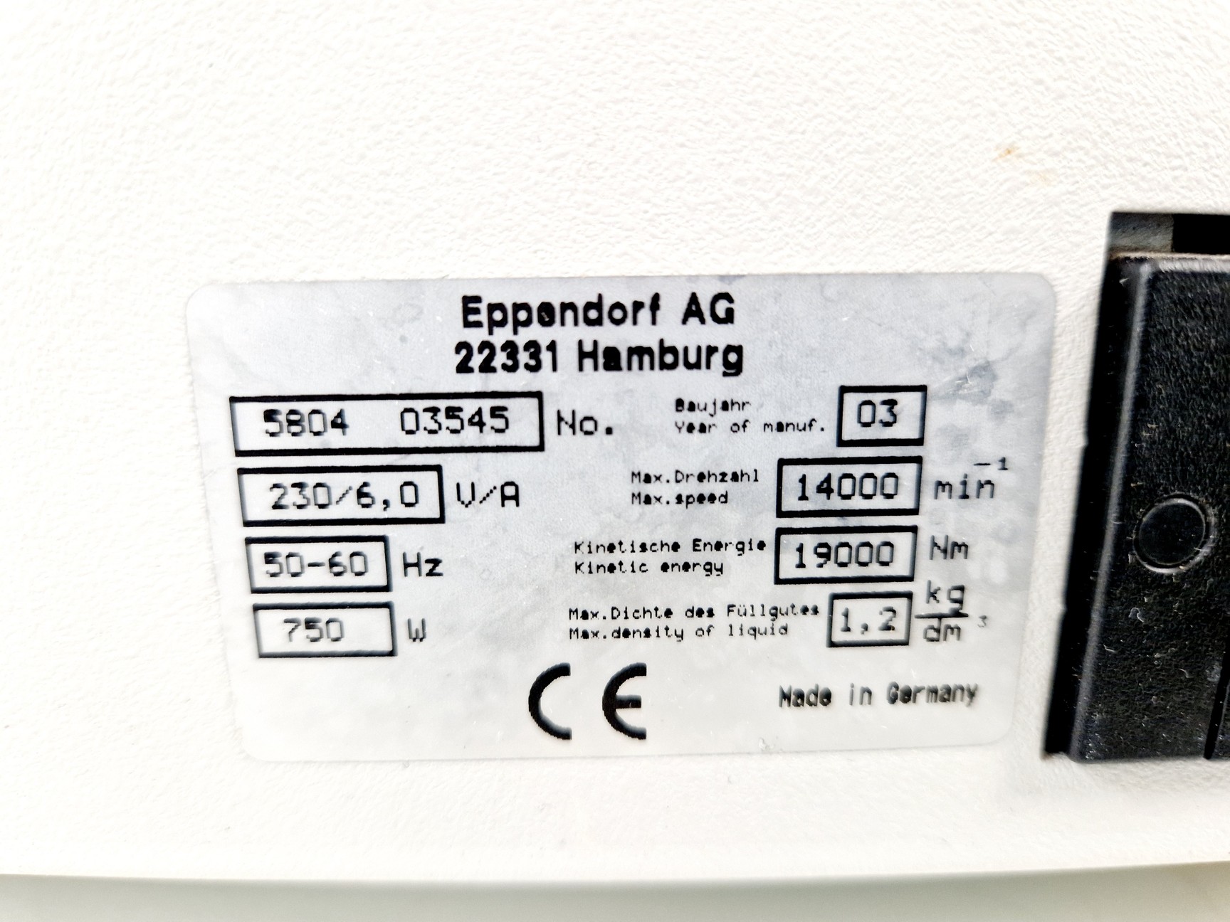 Image of Eppendorf BenchTop Centrifuge 5804 Spares/Repair Lab
