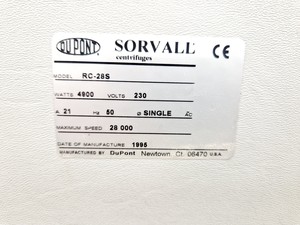 Thumbnail image of Sorvall RC-28S Floor-Standing Centrifuge Spares/Repair Lab 