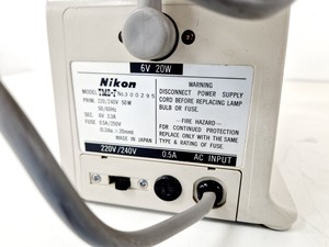 Thumbnail image of Nikon TMS-F Inverted Microscope w/ 3 x Objectives Ph1/Ph2/Ph3 0.25, 20, 40 Lab